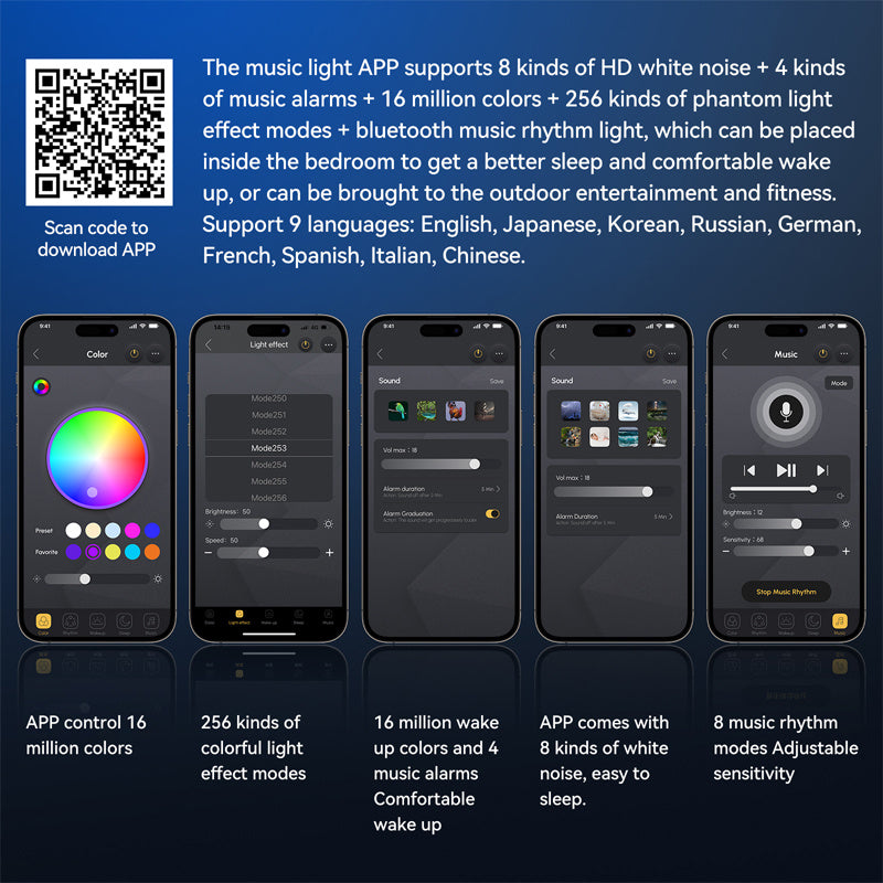 Smart RGB Speaker Alarm Clock & Wake-up Lamp
