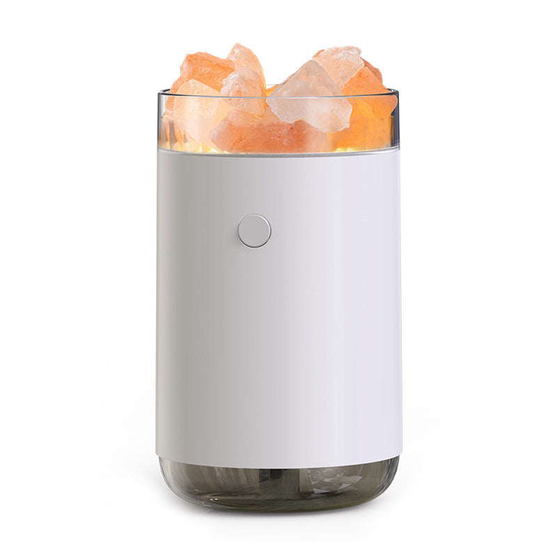 Crystal Salt Stone Desktop Humidifier: LED Aromatherapy Diffuser