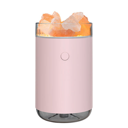 Crystal Salt Stone Desktop Humidifier: LED Aromatherapy Diffuser